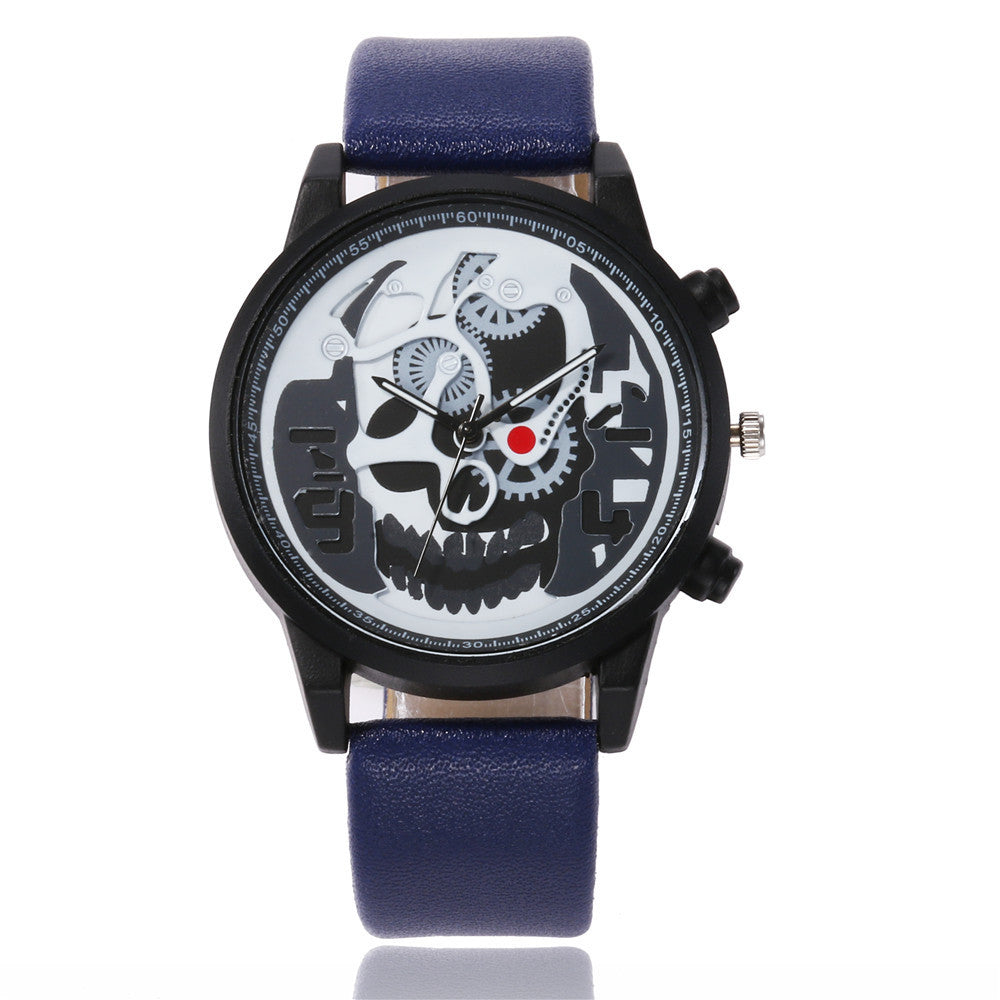 Skull Skeleton Watch - Clean Black Background