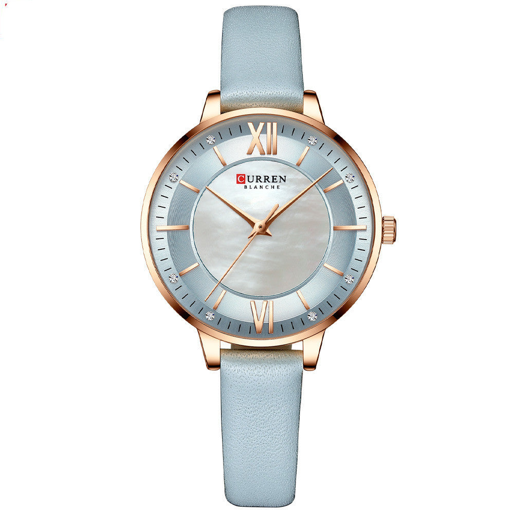 Women's Watch Blue - Clean Black Background