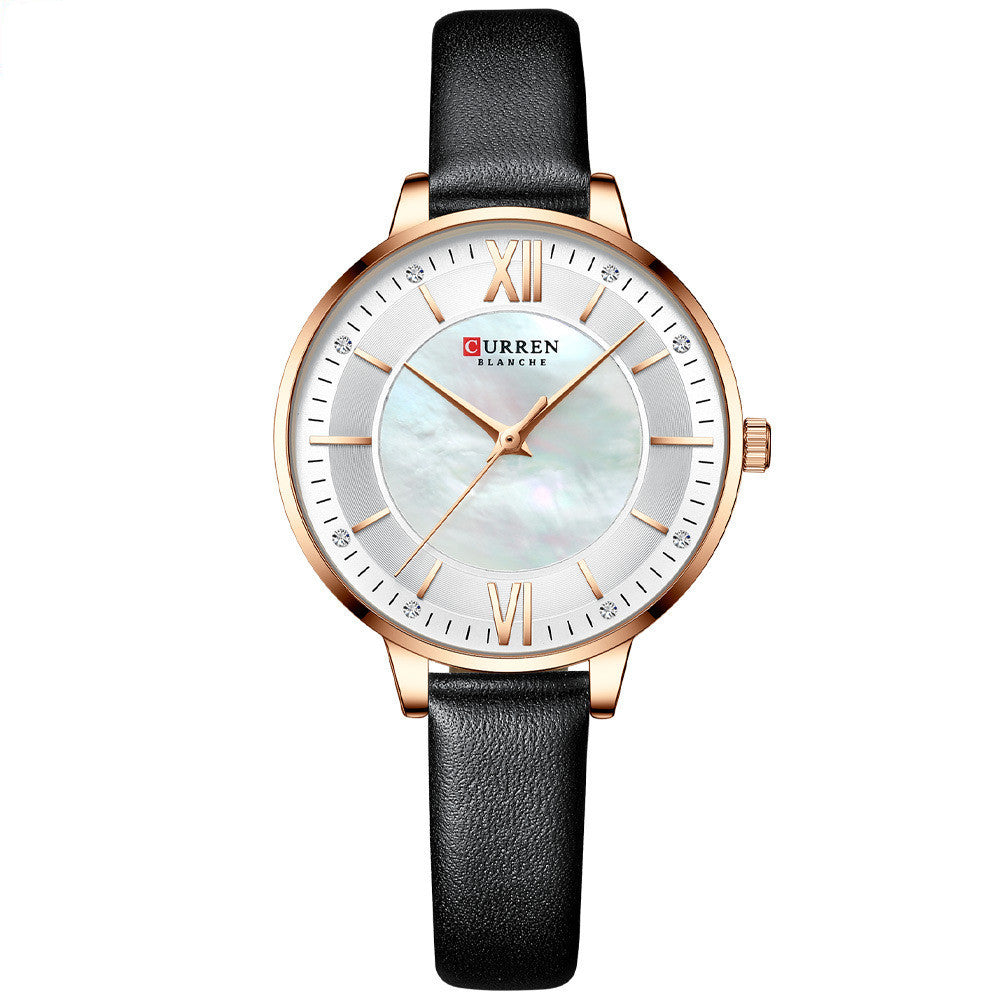 Women's Watch Blue - Clean Black Background