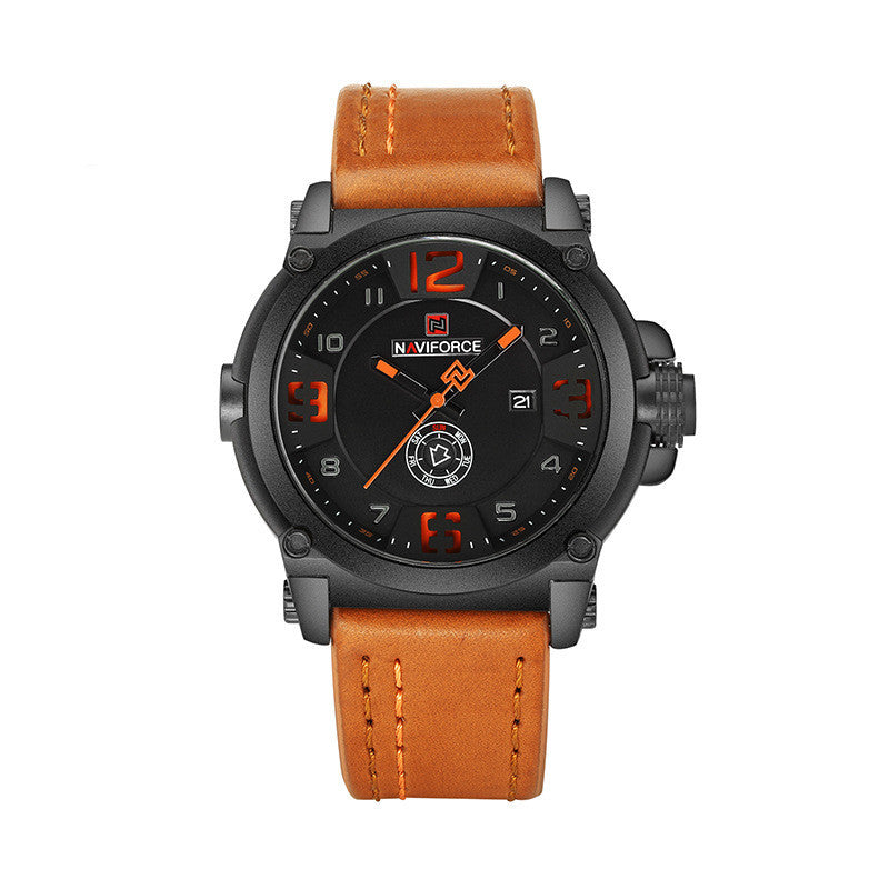 NAVIFORCE Tactical Watch - Clean brown Background