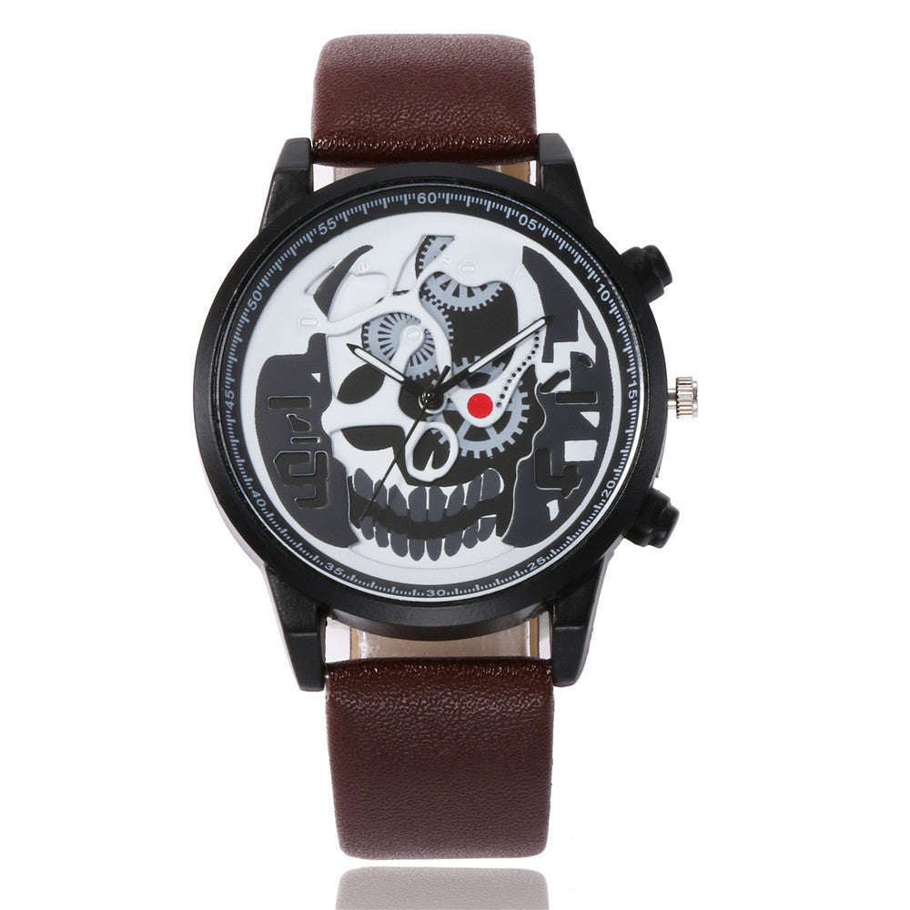 Skull Skeleton Watch - Clean Black Background