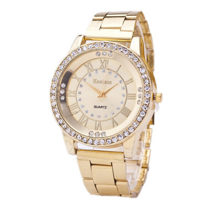 Kanima Rose Gold Crystal Watch - 3D Close-up Golden Background
