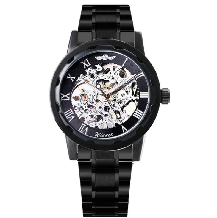WINNER Two-Tone Skeleton Watch - Clean Black Background