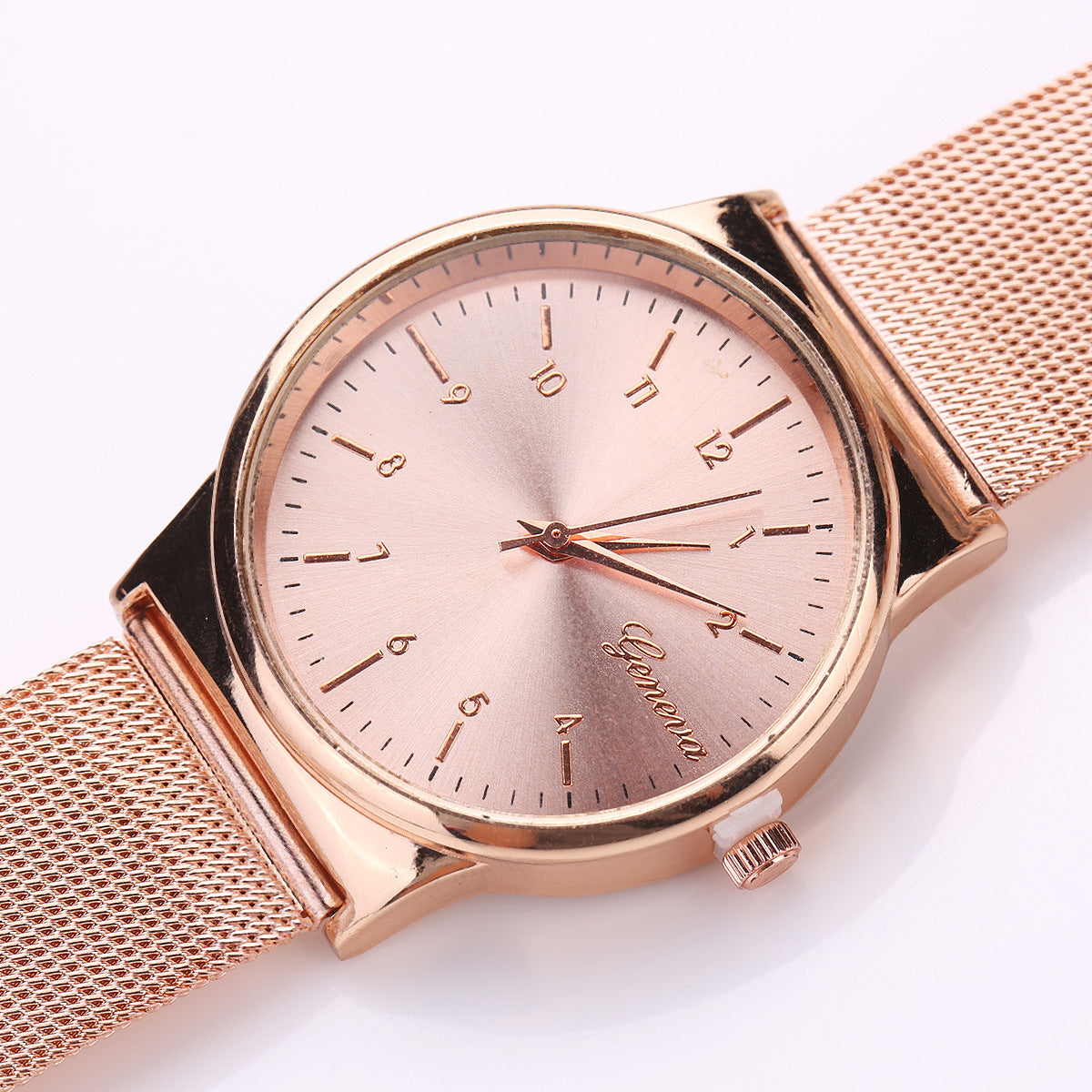 TitanGold Outdoor Sports Watch featuring a stylish gold mesh band and rose gold dial, perfect for the modern adventurer.