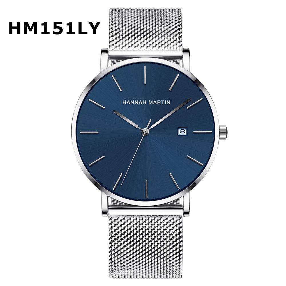  HANNAH MARTIN Minimalist Watch Rose Gold - Clean Black Background