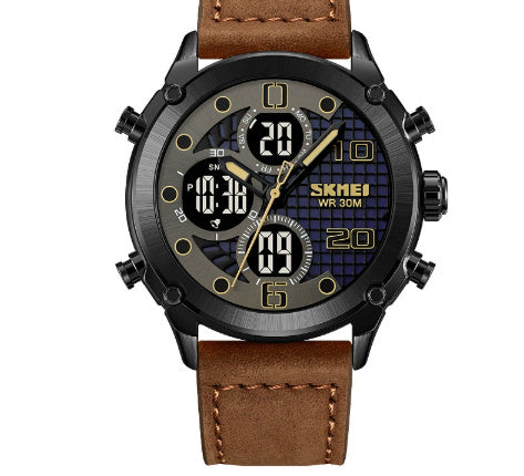 SKMEI digital-analog watch with black background