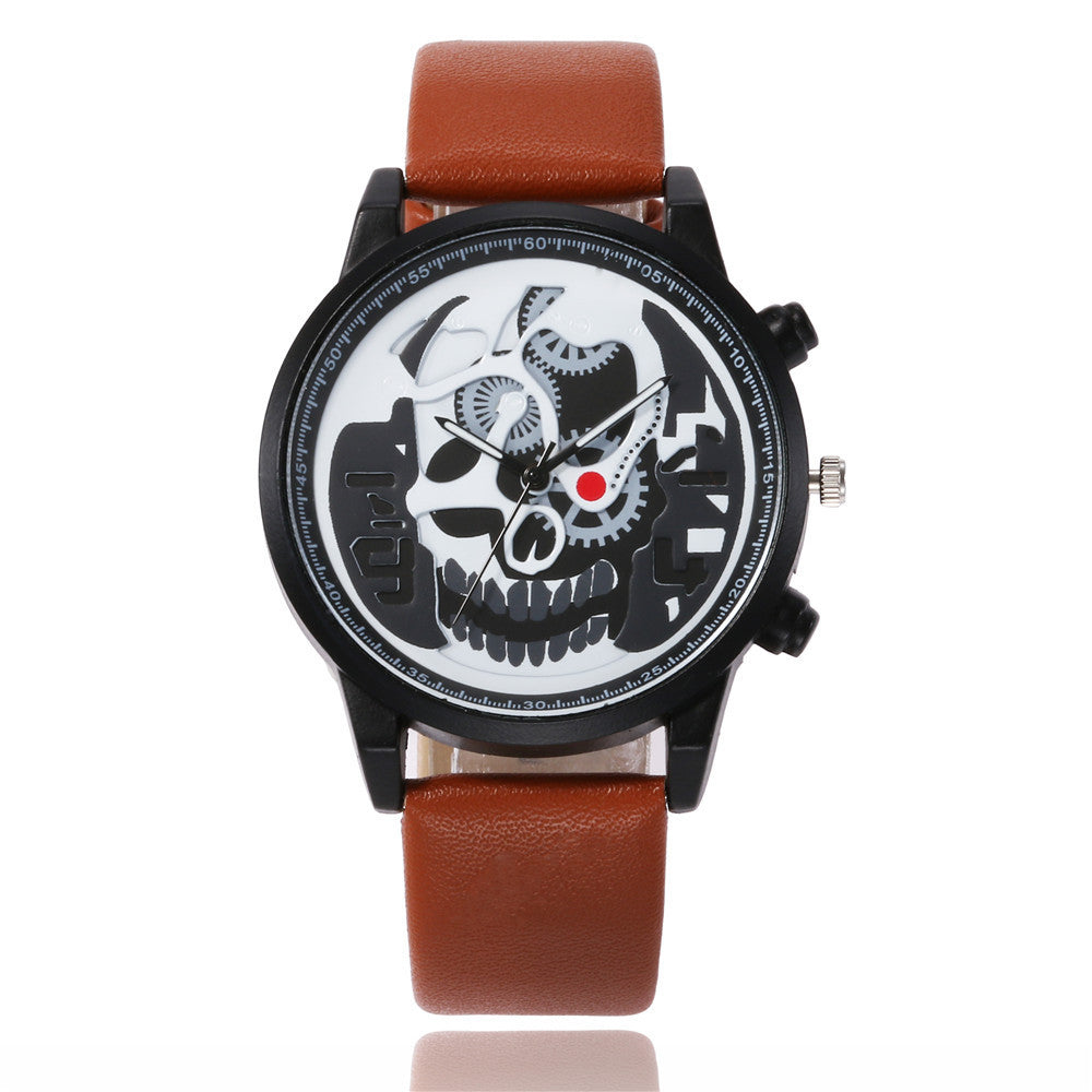 Skull Skeleton Watch - Clean Black Background