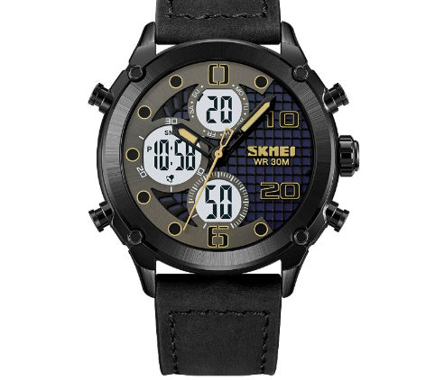SKMEI digital-analog watch with black background