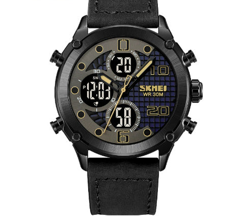 SKMEI digital-analog watch with black background