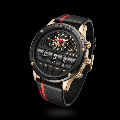 KDPN Skeleton Watch - 3D Close-up Clean Black Background