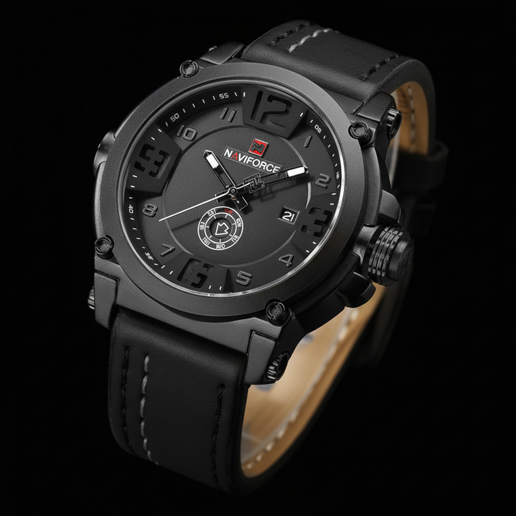 NAVIFORCE Tactical Watch - Clean Black Background